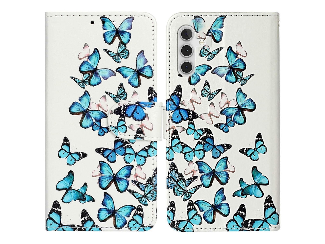 Capa Flip De Couro Com Padrão Para Samsung Galaxy S24 Fe
