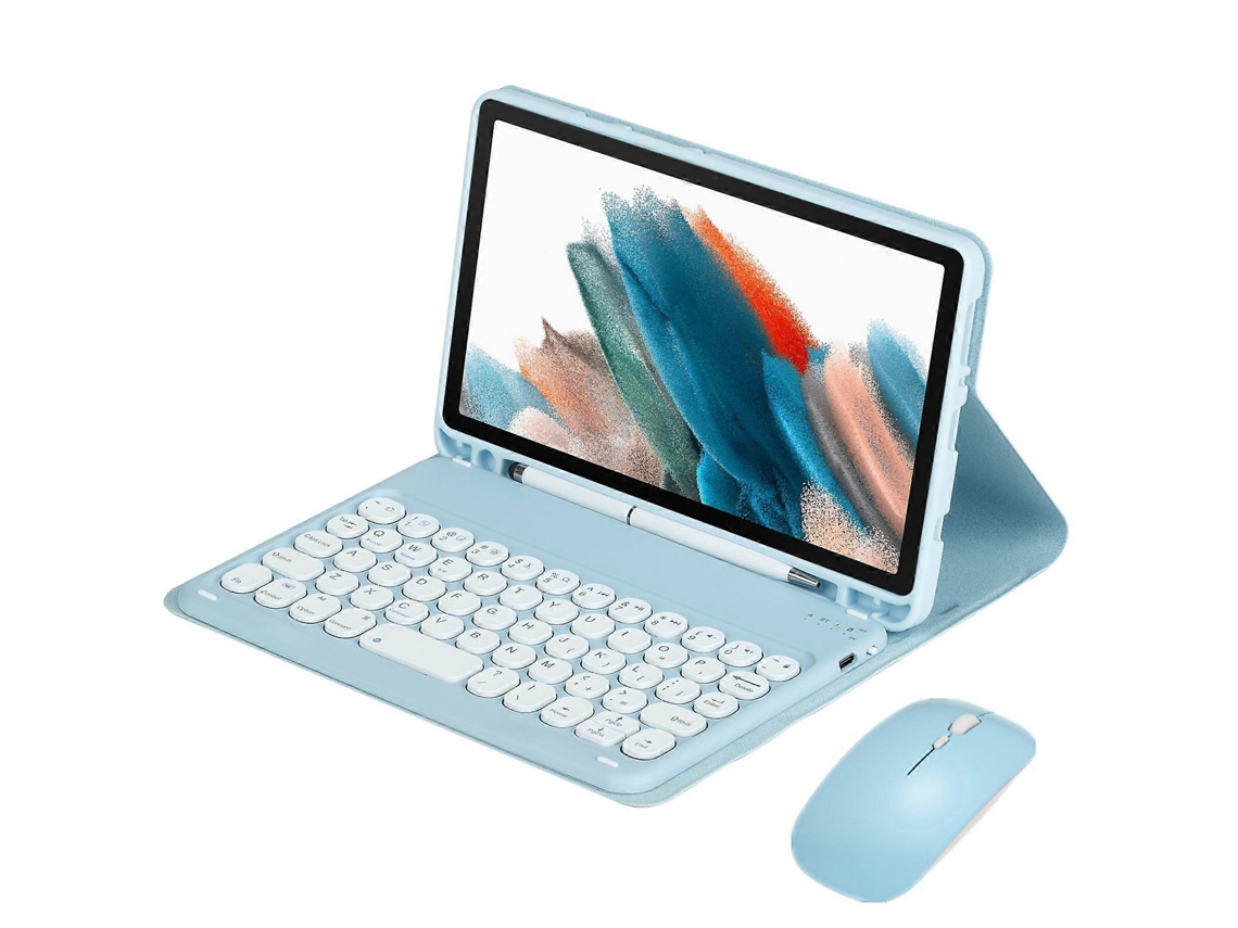 Capa Com Teclado Para Samsung Galaxy Tab A9 Plus De 11 Polegadas , Sem Fio Destacável, Azul. Tuotuo (2023)
