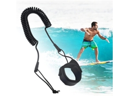 Correa De Tobillo Ajustável Para Prancha De Paddle Surf 5.5mm Com Corda Elástica Tpu Resistente Preta