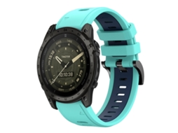 Bracelete Esportivo Silicone para Garmin Tactix 7 Amoled com duas cores Verde Menta e Azul Meia noite XIAOMOYU