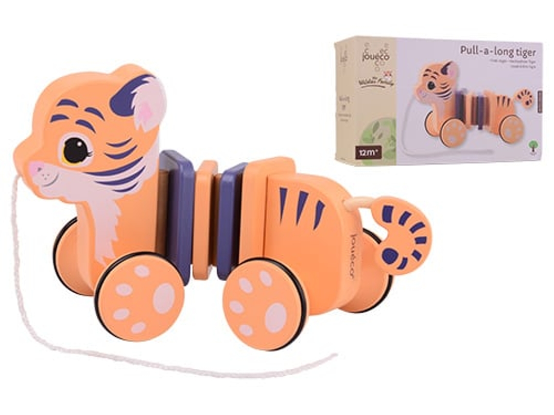 Tigre De Madeira Para Puxar Da Johntoy Brinquedos Da Família The Wildies Da Jouéco