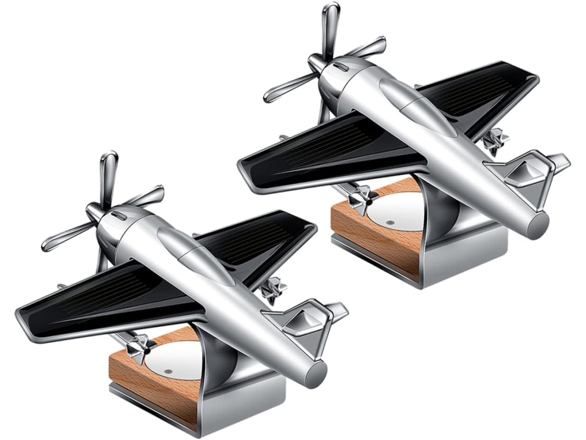 Conjunto de 2 peças giratórias solares para decoração de painel de carro.