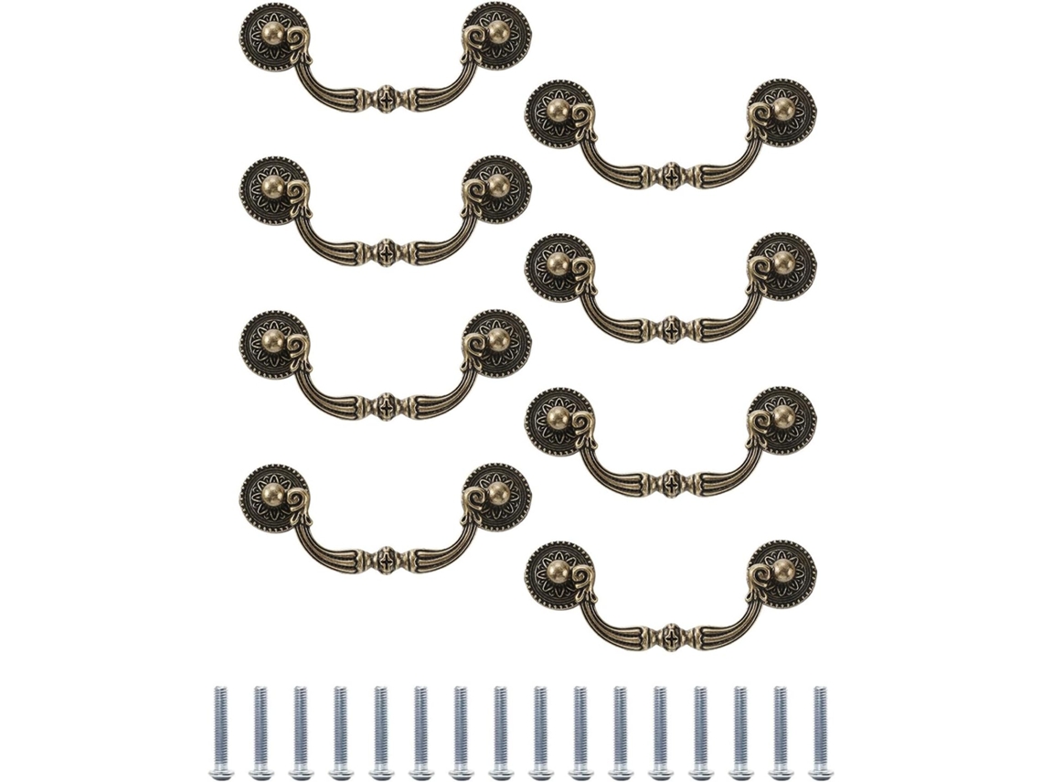 Conjunto De 8 Puxadores Liga Zinco Para Armários, Gavetas E Portas De Cozinha Ideal Para Móveis Antigos, Cômodas E