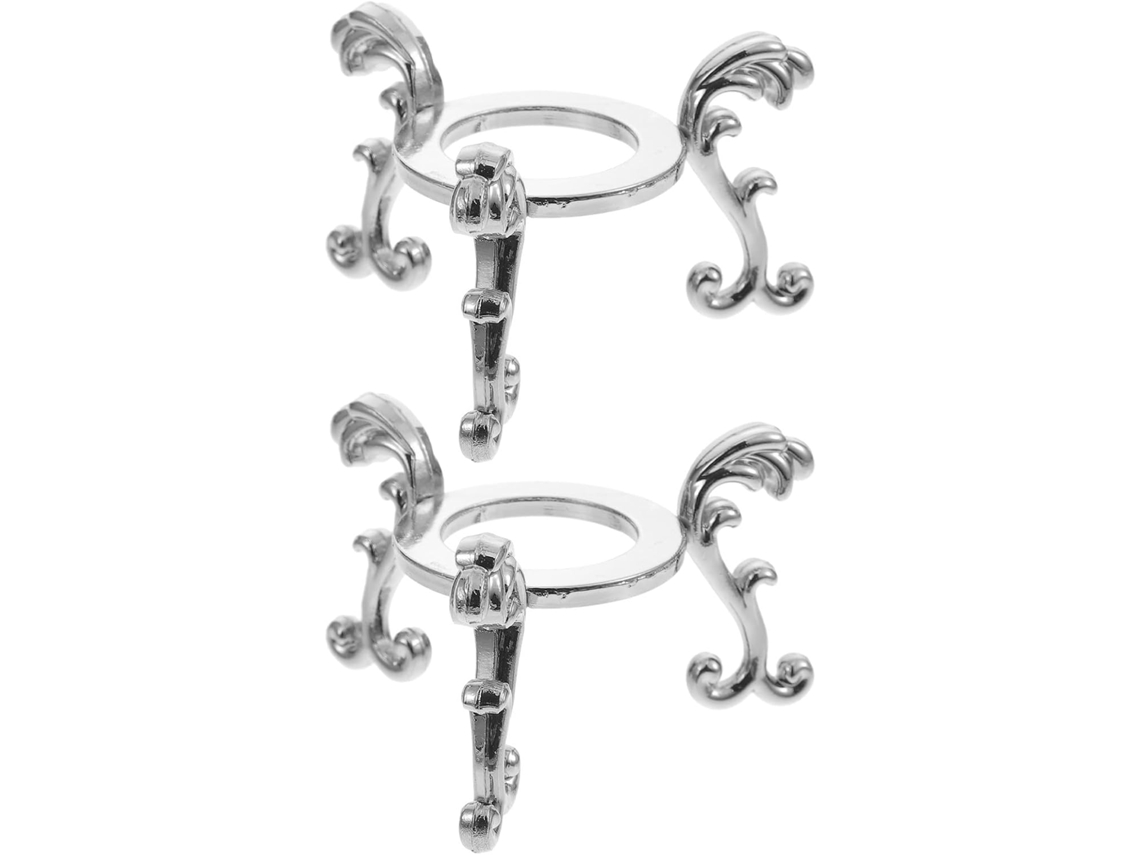Grande Pedestal Para Exibição De Bolas Cristal Em Duas Peças, Cor Prata, Base De Ferro Antiderrapante Para Decoração