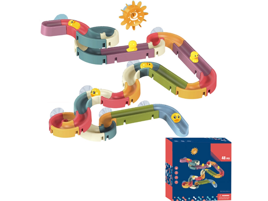 Mali brinquedo de Trilho de Chuveiro para Bebê Cute Duckling Conjunto 48 Peças Diy Banho