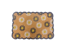 Tapete De Coco Com Estampa Botânica E Base Antiderrapante 60x40 Cm