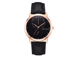 Reloj De Cuarzo Con Correa De Cuero Pu Estilo Fashion Unisex (oro Rosa 1)