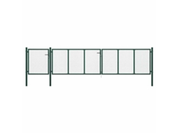 Vidaxl Portão De Jardim Em Aço 500x100 Cm Verde