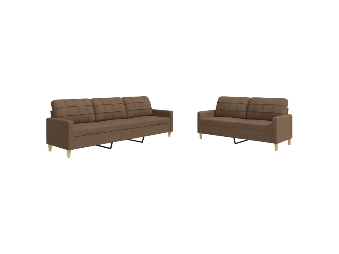 Sofa Set, Sofa Sets Vidaxl Marrom Tecido (n/a)