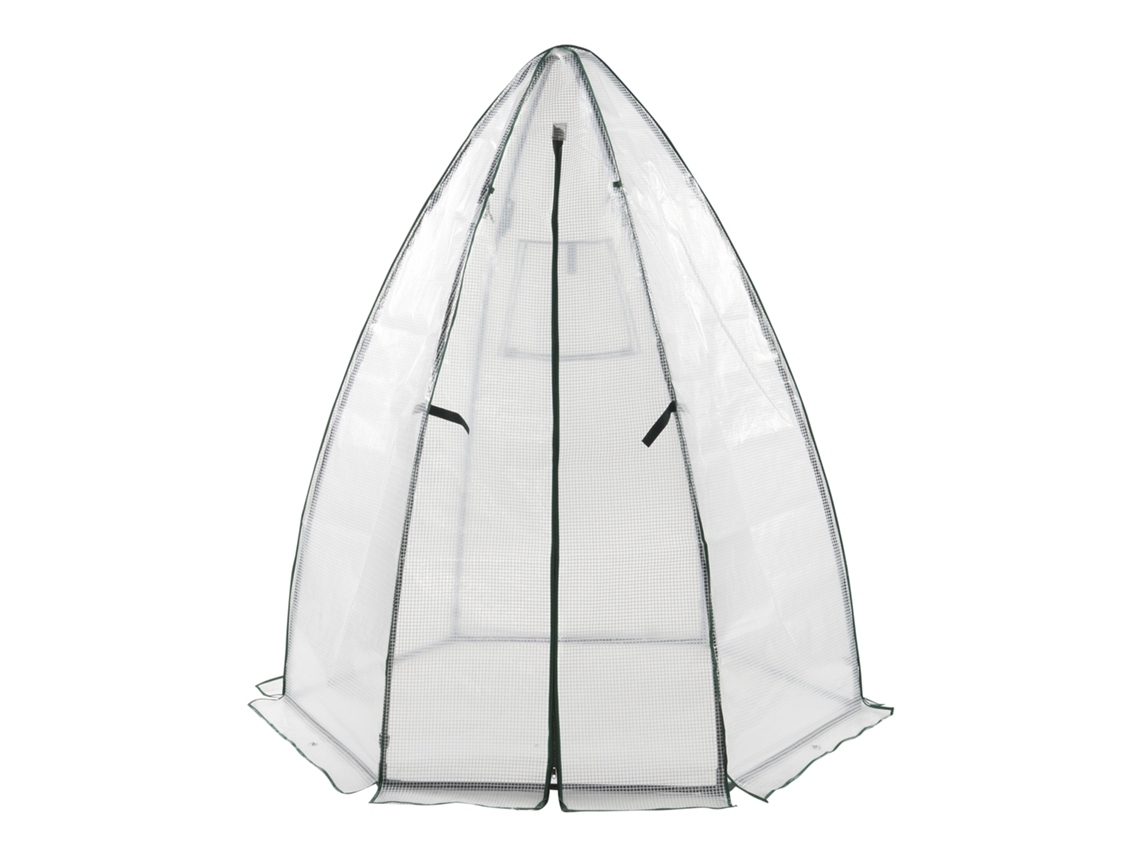 Estufa exterior de alumínio Hunze com grelha de aço e cobertura PE 183 x Ø 160 cm - Branco [EN.CASA]