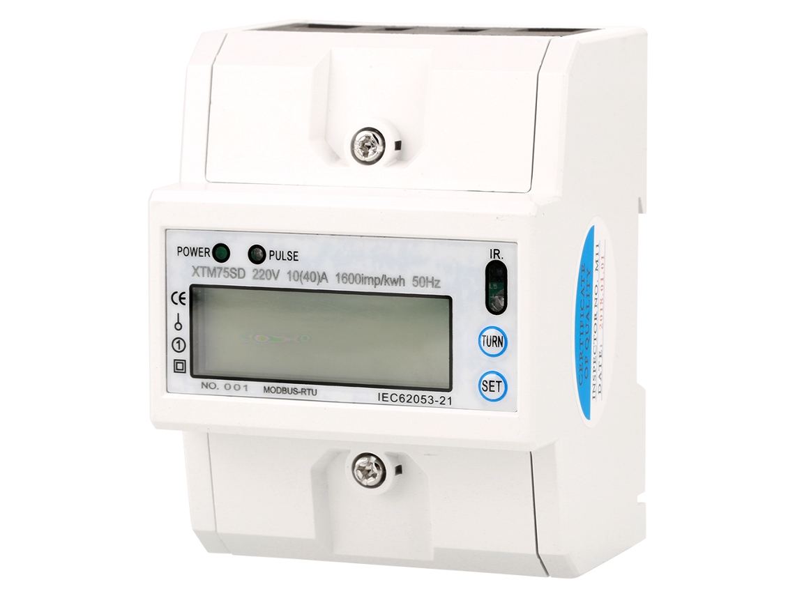 Medidor de Energia Elétrica Monofásico Digital LCD 220v, 10 a Rail Din, Kwh