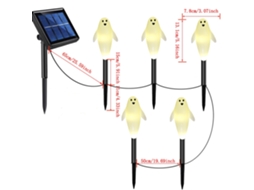 Lurelia Luz Led De Solo Para Halloween, Fantasma Longo, 5 Estacas Pretas, Caixa Com 5 Baterias, Ip65