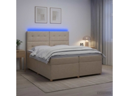 Vidaxl Cama Box Spring Com Colchão Creme 200 X 200 Cm Tecido