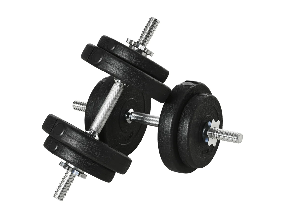 Conjunto De Halteres Ajustáveis Aço E Pu Cor Preto 45x20,5x20,5 Cm Homcom