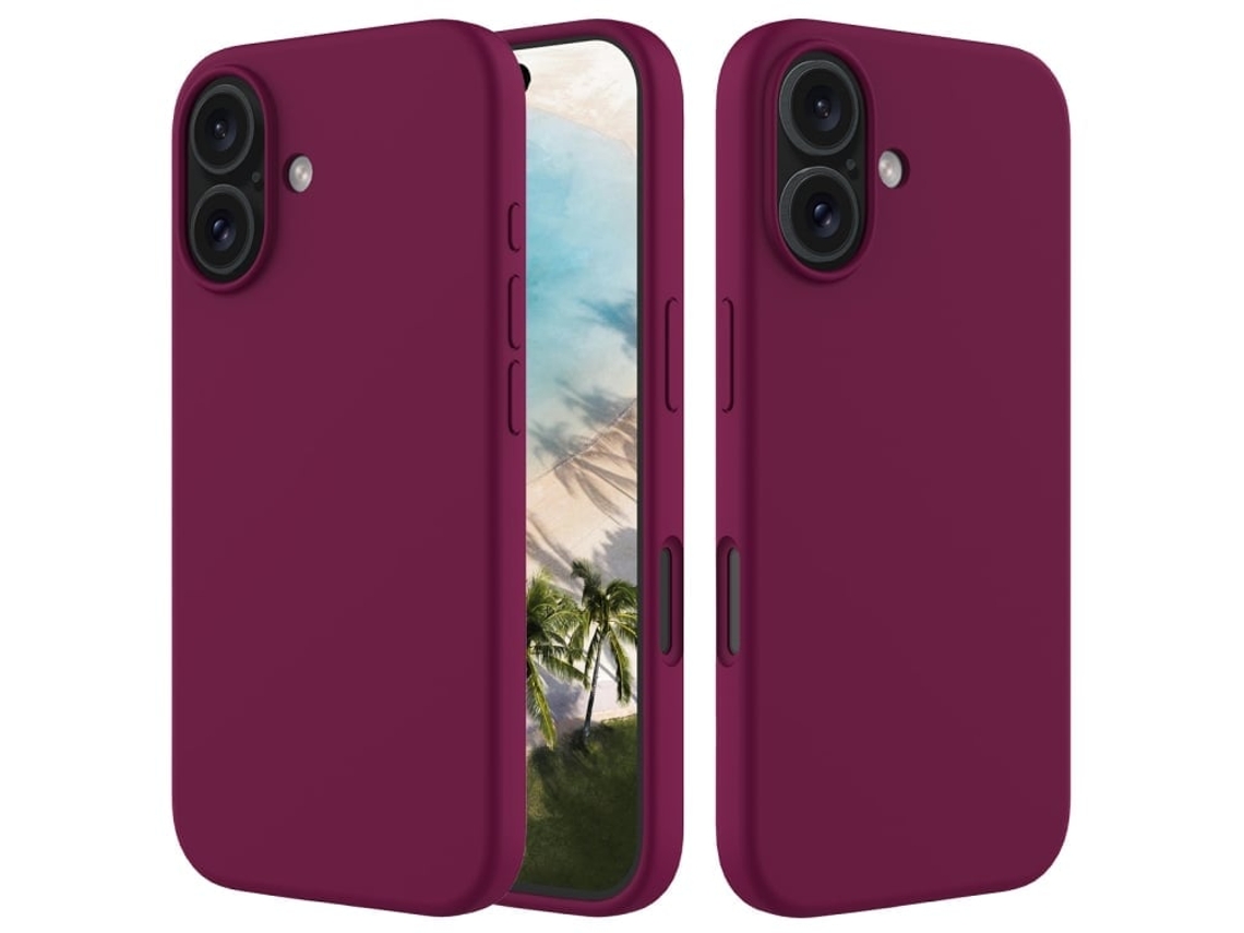 Capa De Silicone Para Iphone 16 - Cor Sólida, Proteção Fina E Antiaderente - Violeta