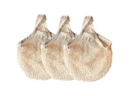 Conjunto De 3 Sacolas Reutilizáveis ​​de Algodão Em Tela, Sacola De Compras Com Corda De Algodão.
