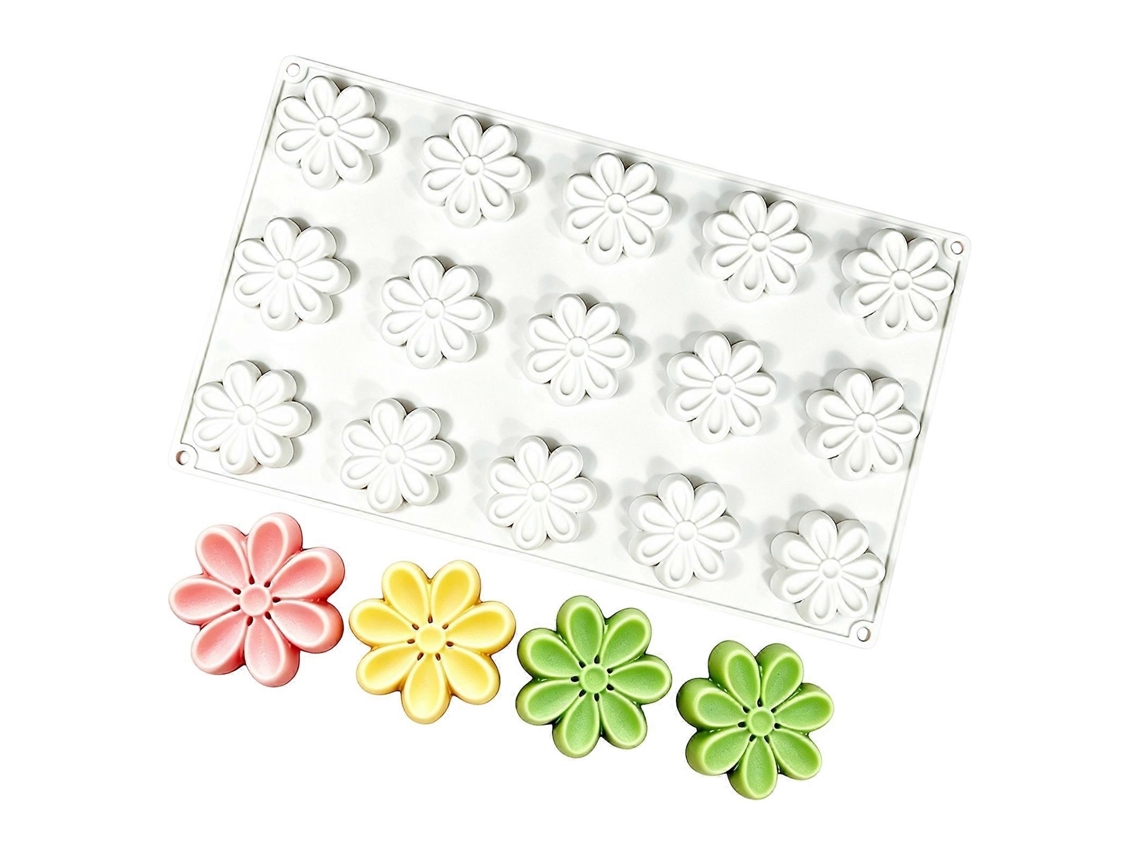 Formas De Silicone Florais Para Sobremesas, Bandeja Com 15 Cavidades Para Bolos, Chocolates E Outras Preparações Decorativas. Ideais Para Confeitaria