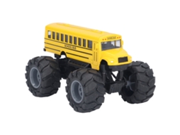 Primerox brinquedo Ônibus Escolar com Recuo Modelo 1:43 Liga Rodas Grandes Simulação Alta Amarelo