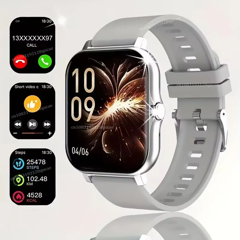 (cinza) Smartwatch Com Tela Sensível Ao Toque De 1,83 Polegadas, Compatível Com Chamadas Bluetooth E Monitoramento De Atividades.
