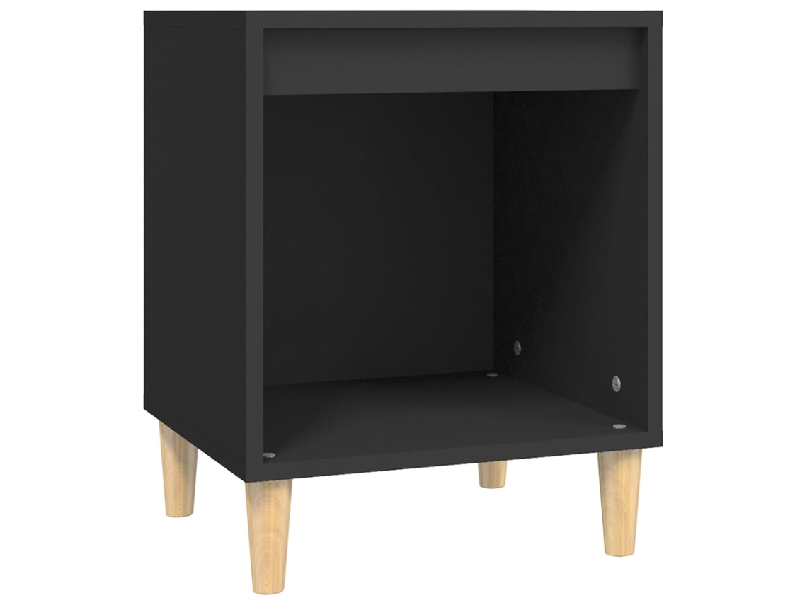 Bedside Cabinet, Bedside Cabinets Vidaxl Preto Madeira Processada (n/a)
