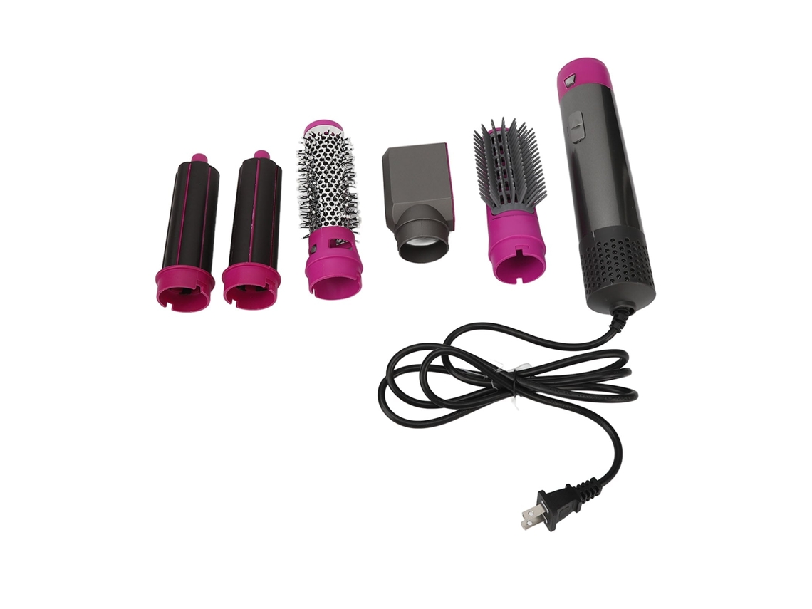 2026 set de Secador de Cabelo 5 em 1 Escova Quente Vermelho Rosa para Alisamento e Penteado Elétrico