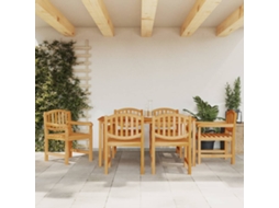 Vidaxl Conjunto De Jantar Para Jardim 7 Pcs Madeira De Teca Maciça