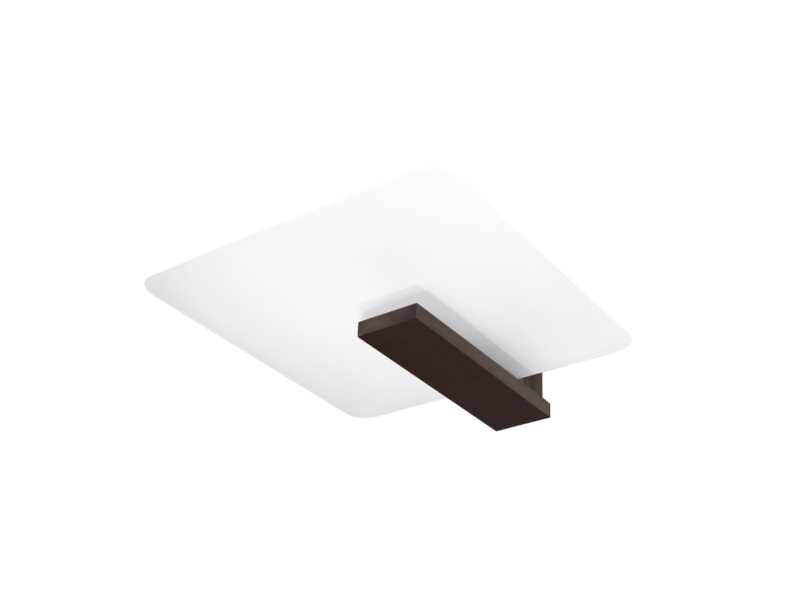 Luminárias de Teto Lappo de Madeira/Vidro Wengé 47.5X40X14Cm SOLLUX LIGHTING