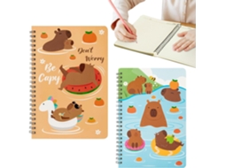 Cadernos Espirais Formato A5 Conjunto De 2 Cadernos Fofos Com Tema De Capivara Para Estudantes, Gokoco