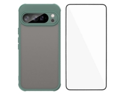 Capa Traseira Para Google Pixel 10 Pro Xl Com Película Protetora De Tela Wanlonfeng Fd Series Skin Touch Tpu Pc, Verde
