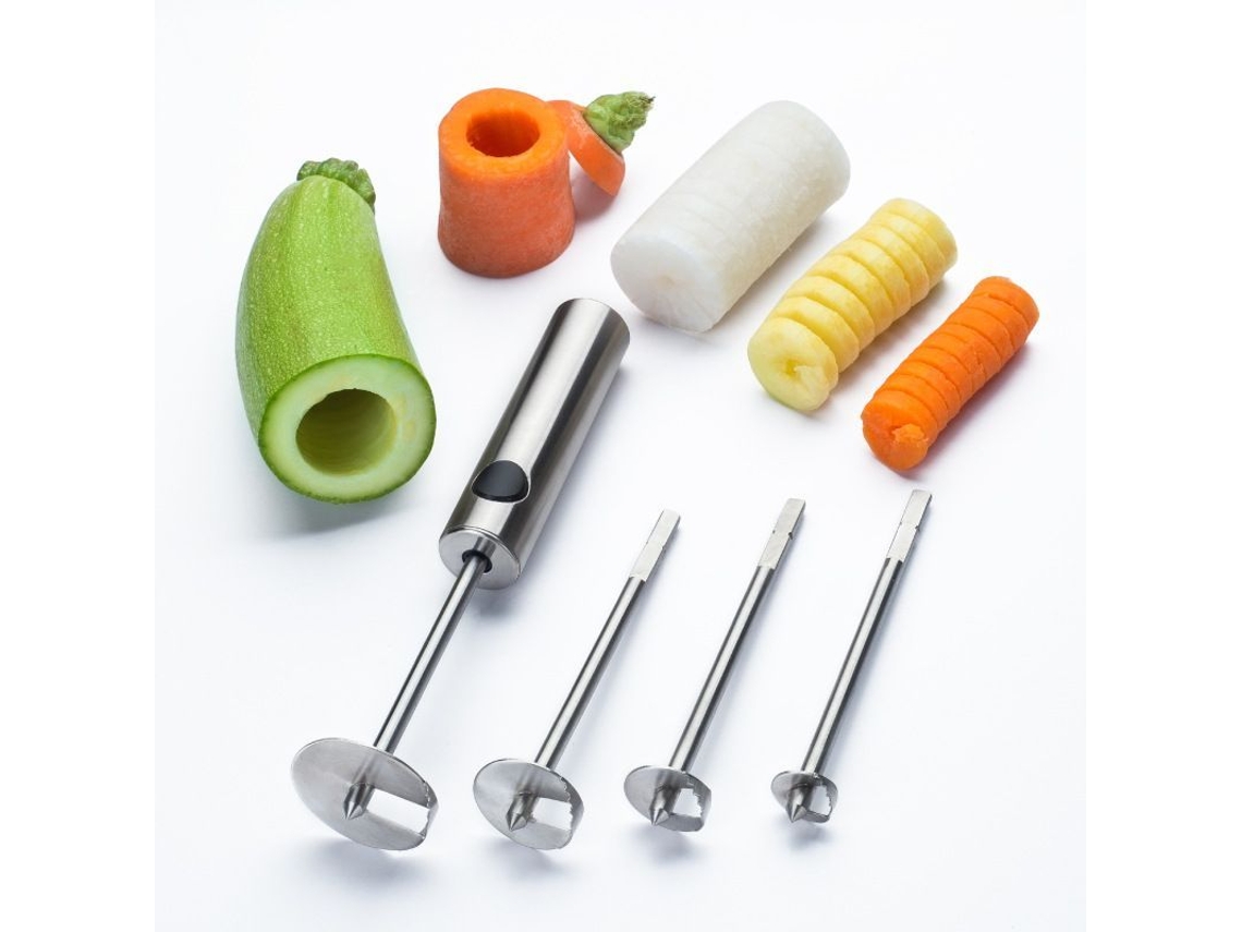 2026 cortador de Verduras de Acero Inoxidable com Mangueira Ergonômica e Espiralizador para Frutas e Verduras