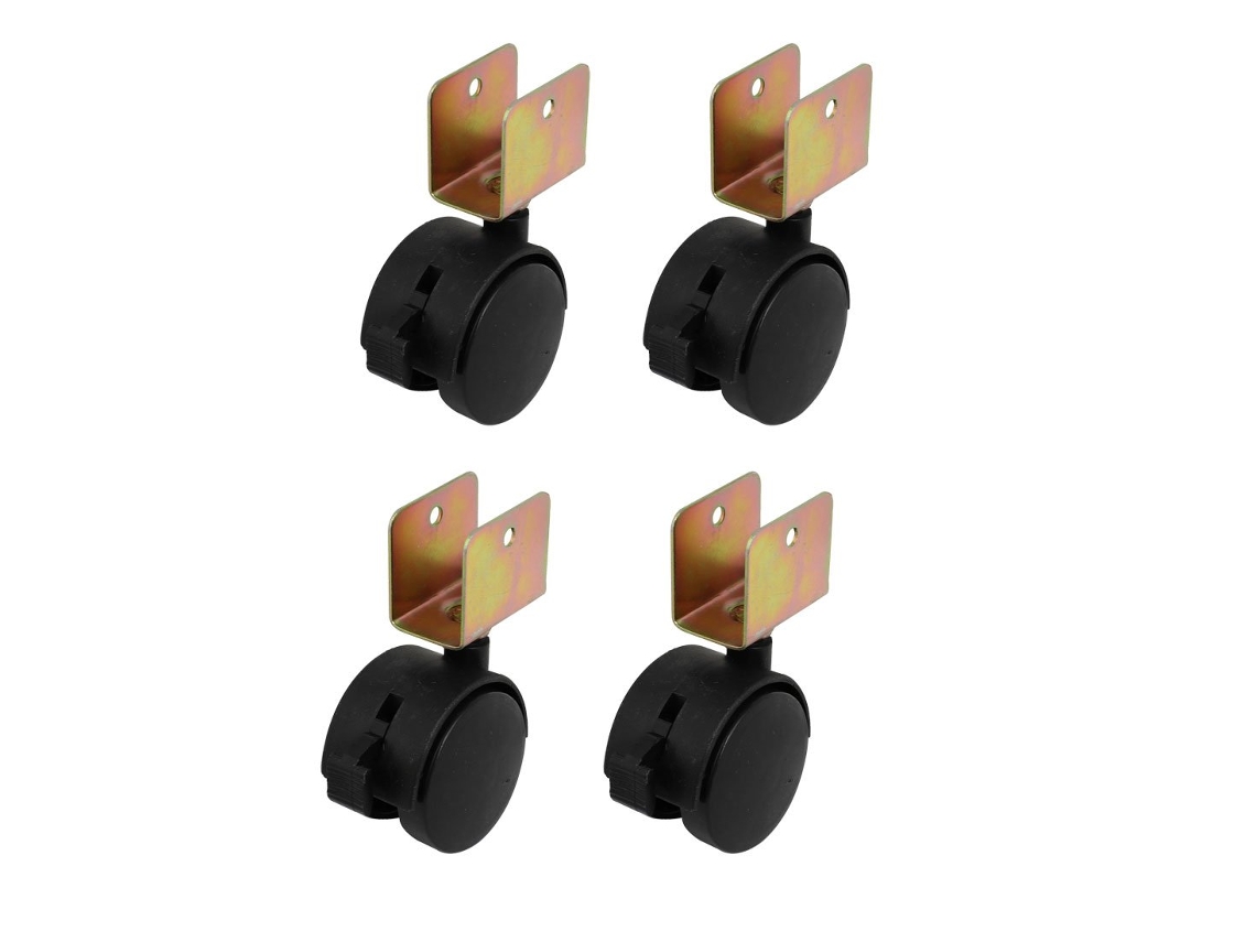 Conjunto De 4 Rodízios Giratórios Em Formato De U De, 22 Mm, Aexit, Com Freio