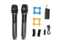 2pcs Microfone Sem Fio Dinâmico Com Tela Led Microfone Handheld Para Ktv Em Casa Palco