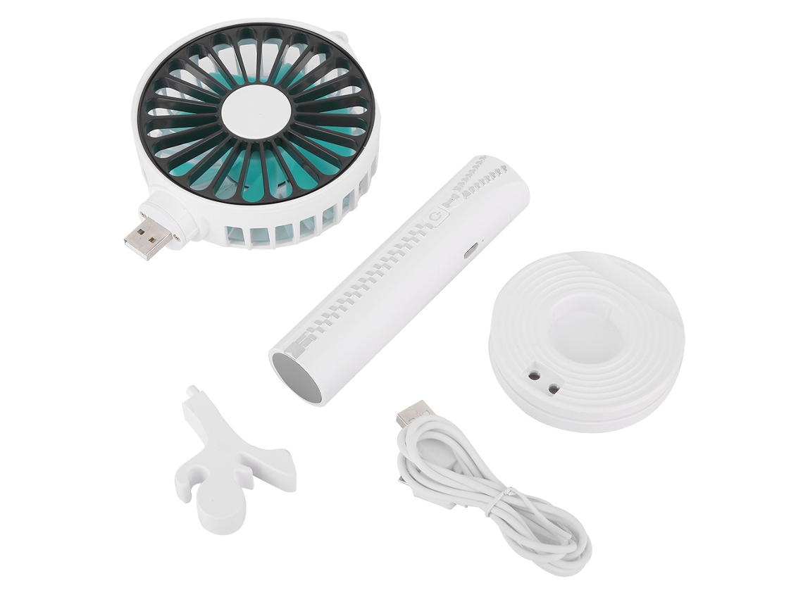 Vents Mini Portátil Usb Recarregável com Espelho Multifuncional