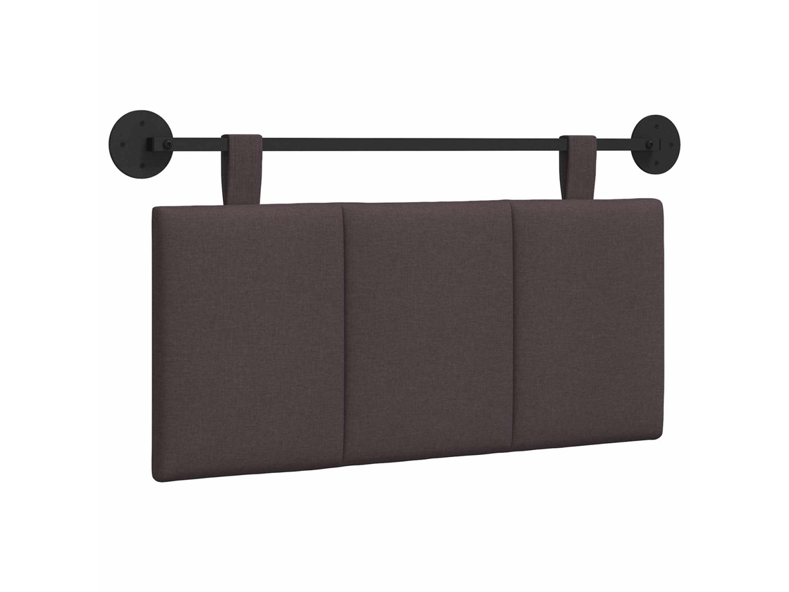 Vidaxl Cabeceira Suspensa Riscas Marrom Escuro 100 X 55 X 5 Cm Tecido
