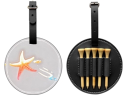 Bolsa para Tees de Golfe com Estrela do mar Holográfica Preta Fácil de Transportar e Mais Eficiente para Jog