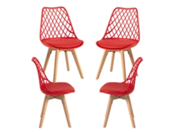 Pack 4 Cadeiras Mima Vermelho Presentes Miguel (Outlet Caixa Aberta)