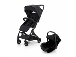 Travel System Asalvo Amsterdam - Carrinho + Cadeira Auto Gr.0+, Dobrável A Uma Mão, Spf50+ - Preto