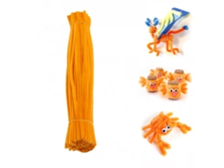 Fita de chenille aveludada laranja com 700 fios, ideal para artesanato e projetos infantis, 0,6 x 30 cm. MDUG