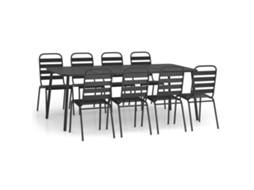 Maison Exclusive - 9 Pcs Conjunto De Jantar Para Jardim Aço Antracite