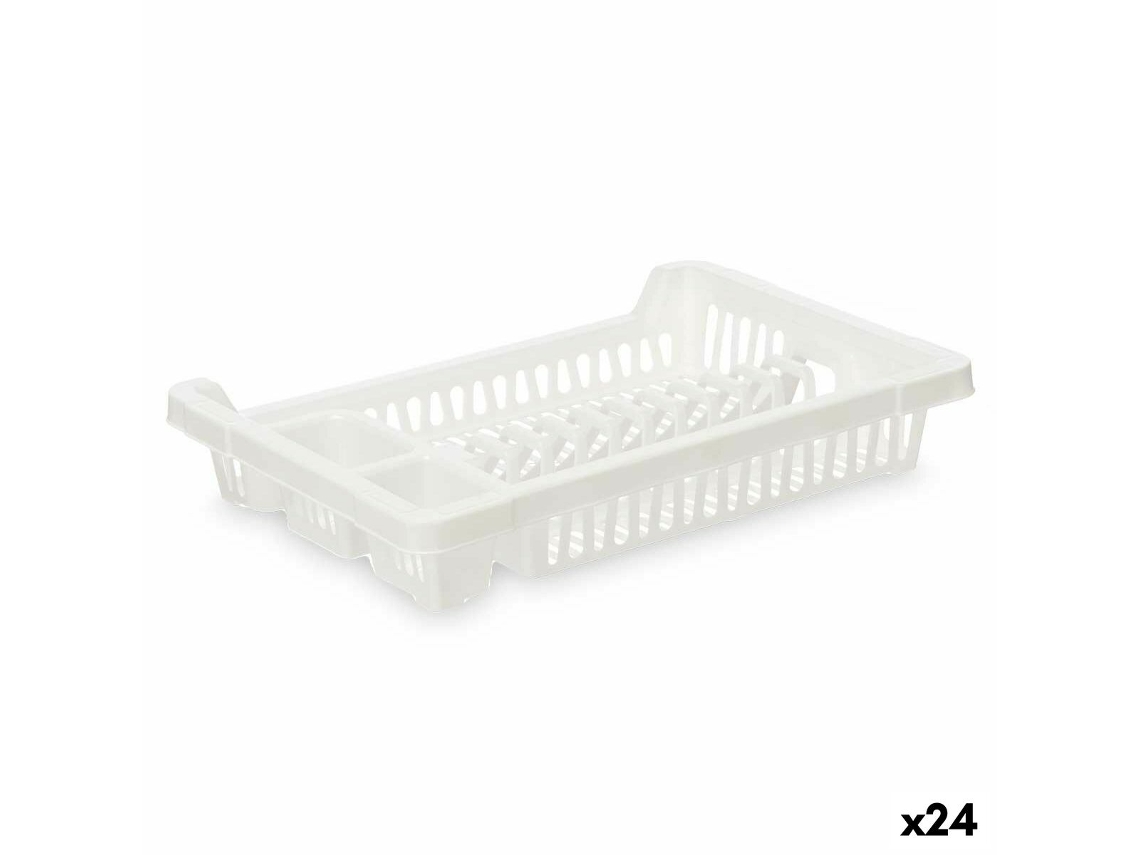 Escorredor de Louça Branco Plástico 42,5x7x29,5 cm 24 Unidades