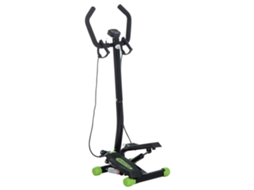 Aparelho De Exercícios Stepper Com Guidão, Tela Lcd, Correias E Pedais Antiderrapantes, 40x40x118cm, Preto