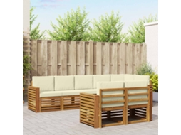 Vidaxl Conjunto De Sofás Para Exterior 8 Unid. Natural E Creme