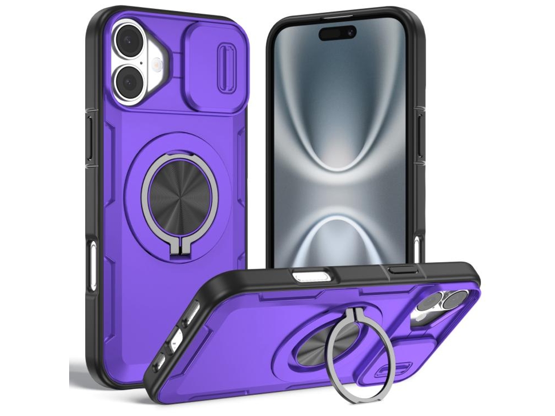 Capa Zruxe Compativel Com Iphone 16 Plus (magsafe - Suporte Giratorio - Roxa)