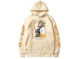 SUDADERA Fasst com Capuz Anime Demon Slayer Kyojuro Rengoku Roupa Oversized Inverno | S/MARCA