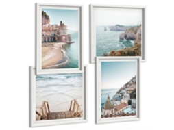 Composição De Quadros Paisagens De Cachoeiras Pontes Japão Espelharte (4 Peças)
