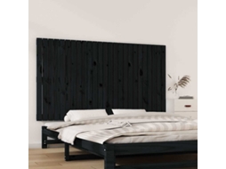 Vidaxl Cabeceira De Parede 159,5x3x90 Cm Madeira De Pinho Maciça Preto