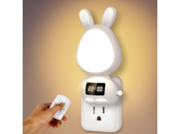 Luz Noturna com Controle Remoto, Luzes Noturnas Que Se Conectam À Parede, Luzes Noturnas de Quarto com Relógio, Luz Noturna Led com Temporiz EHSTMIND