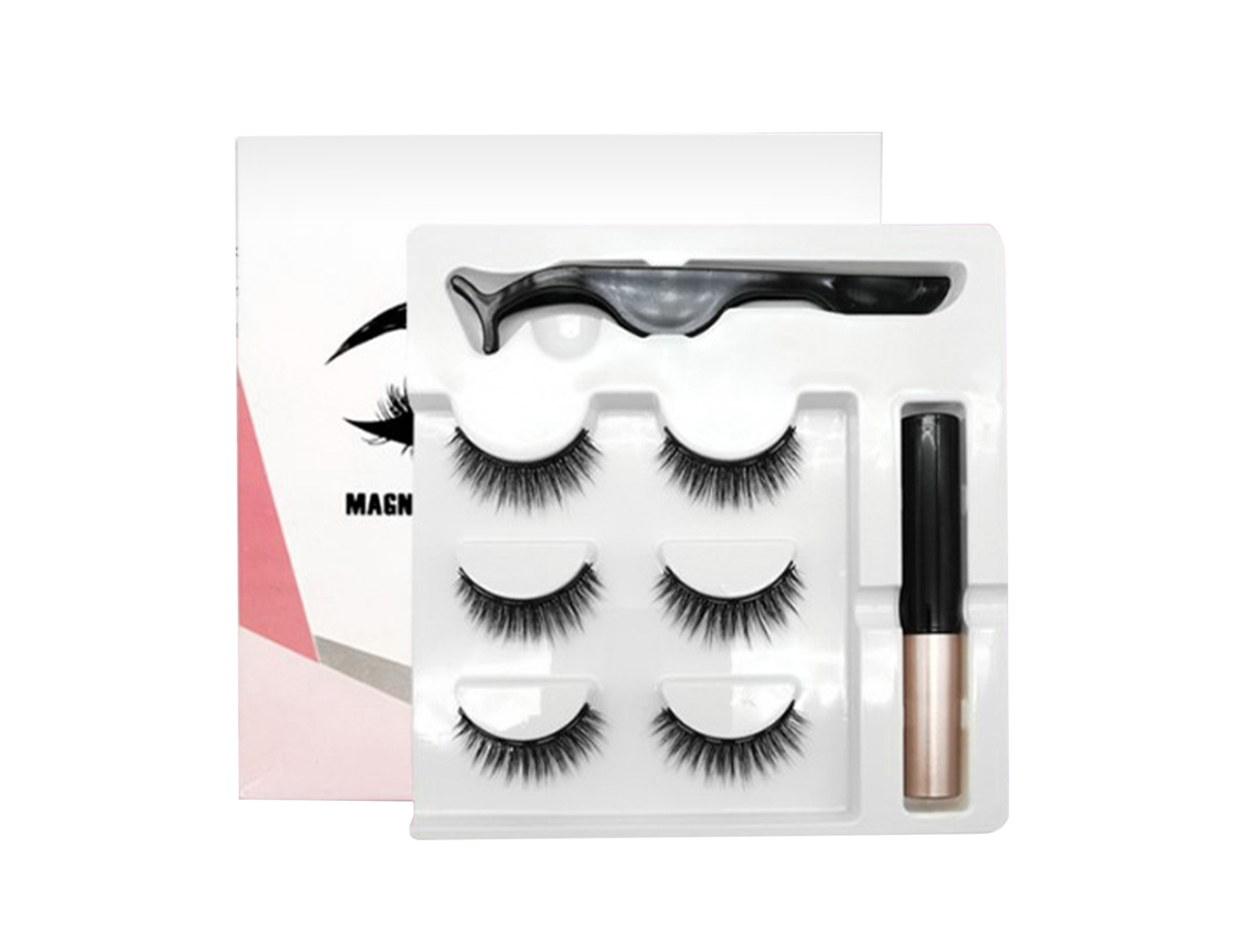 Set De Pestañas Magnéticas Y Delineador Con Pinzas - Reutilizables, Cómodas Y Ligeras Para Aumentar Los Ojos