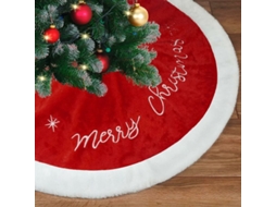 Tapete Para Árvore De Natal Grande De 90 Cm (36 Polegadas), Em Pele Artificial Branca E Vermelha, Ideal Para Decoração Natalina.