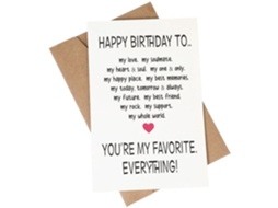Cartão De Aniversário Engraçado - Romântico/dulce - Amarelo/cacau - Presente - Inclui Envelope - Cartão De Alta Qualidade 400 G/m² - Cartão De Desejos